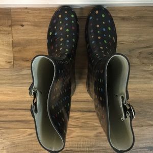 Merona Shoes - Black/Rainbow Polkadot Rain Boots Merona Shoes - Black/Rainbow Polkadot Rain Boots